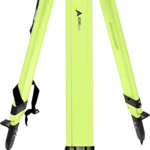 AdirPro Universal Survey Tripod – Laser Level Tripod – Transit Level Tripod - Quick Clamp - Heavy Duty Contractor Tripod 5/8” x 11” Thread (Green Aluminum)
