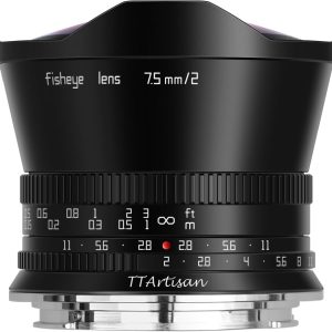 TTArtisan APS-C 7.5mm F2.0 Fisheye Lens with 180° Angle of View Half Frame Compatible with EOS-R Mount Cameras Like EOS R,EOS RP, EOS R5,EOS R6 Mirrorless Camera