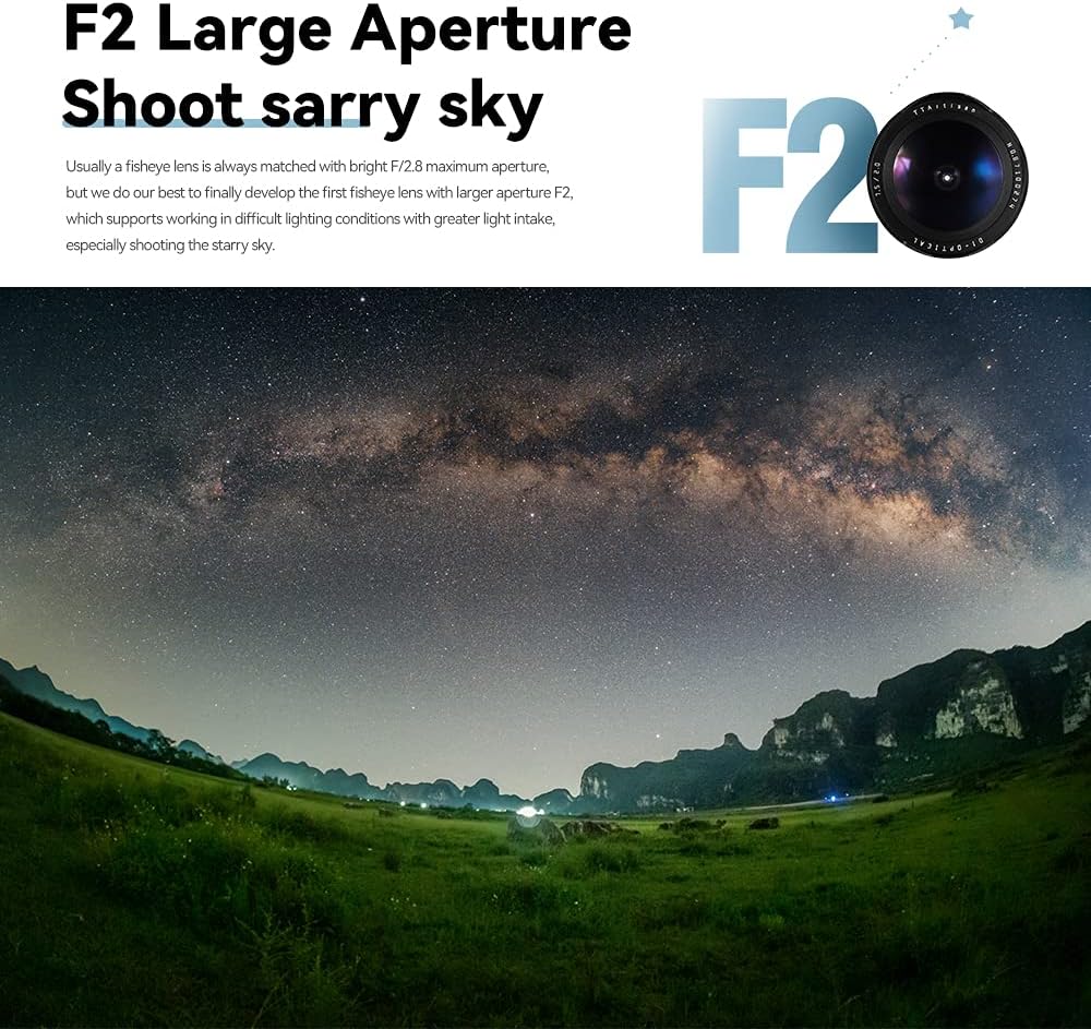 TTArtisan APS-C 7.5mm F2.0 Fisheye Lens with 180° Angle of View Half Frame Compatible with EOS-R Mount Cameras Like EOS R,EOS RP, EOS R5,EOS R6 Mirrorless Camera - Image 2